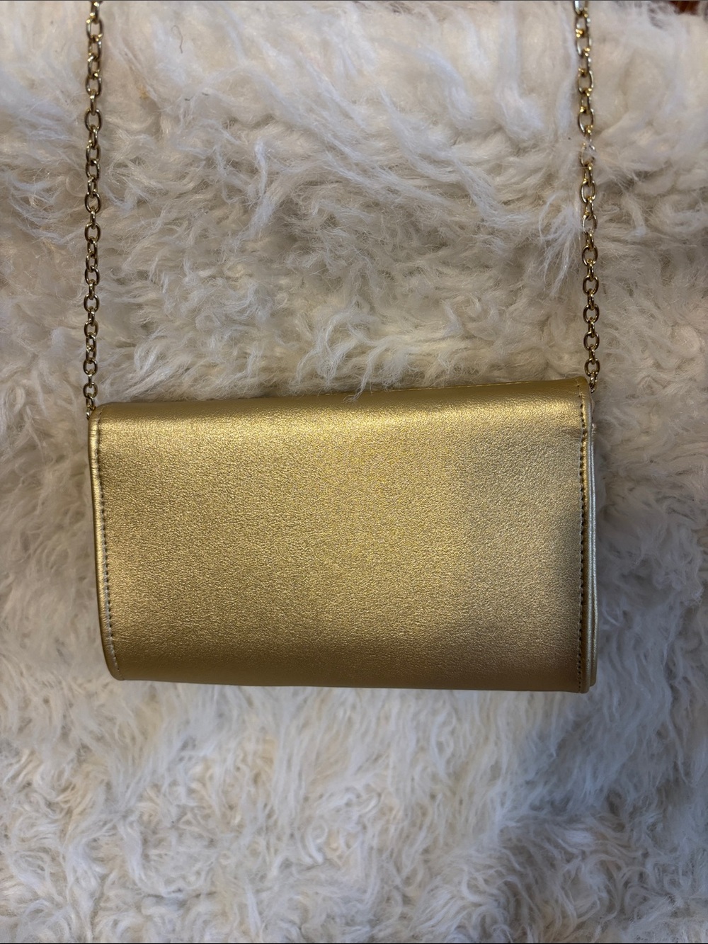 Gold Rhinestone-Embellished Evening Clutch Wallet - Picture 5 of 12